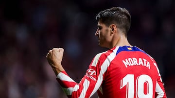 Morata celebra el gol anotado ante el Rayo.