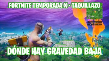 Fortnite Battle Royale - Temporada X | Desaf&iacute;o de Taquillazo: inflige da&ntilde;o mientras te afecta gravedad baja