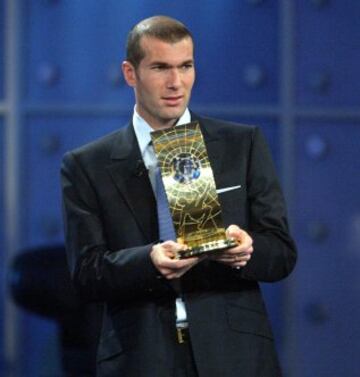 Zidane won the FIFA World Player of the Year award in 1998, 2000 and 2003.