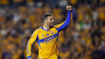 Soccer Football - Liga MX - Tigres UANL v Monterrey - Estadio Universitario, Monterrey, Mexico - March 7, 2026 Tigres UANL's Andre-Pierre Gignac celebrates scoring their first goal during the match REUTERS/Daniel Becerril
