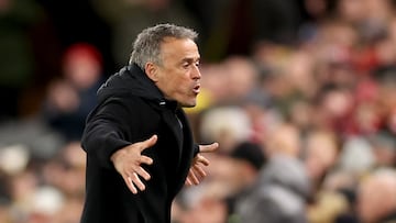 Luis Enrique, en el encuentro entre el Liverpool y el PSG.