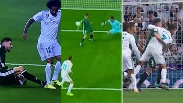 Los tres penaltis no pitados al Madrid ante el Betis.