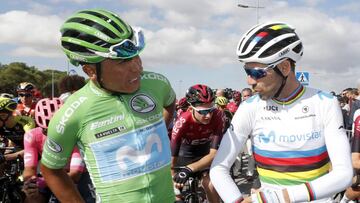 Alejandro Valverde agradece a Nairo Quintana su etapa en el Movistar Team