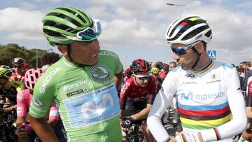 Alejandro Valverde agradece a Nairo Quintana su etapa en el Movistar Team 