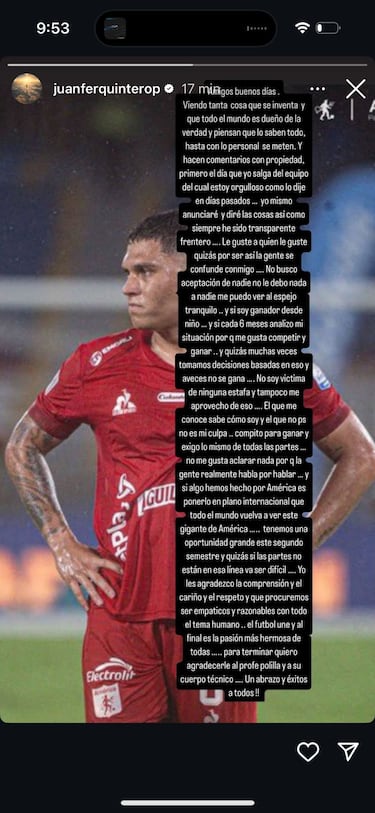 Juanfer: “Cada 6 meses analizo mi situación porque me gusta competir”