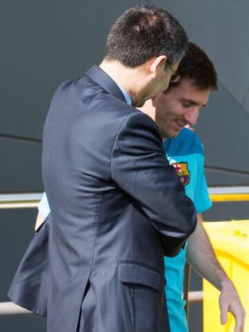 Despu¨¦s de la derrota en Granada, los jugadores del Barcelona han recibido la visita del presidentedel club, Josep Maria Bartomeu.