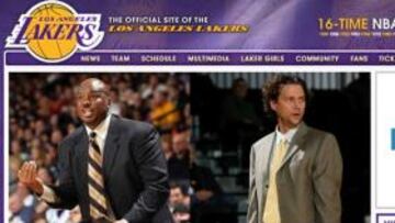 <b>SIN JUGADORES. </b>Esta era ayer la portada de la web de los Lakers.
