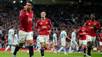 Casemiro celebra un gol.
