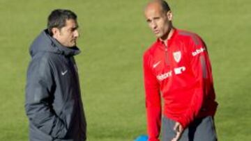 Ernesto Valverde y Mikel Rico.