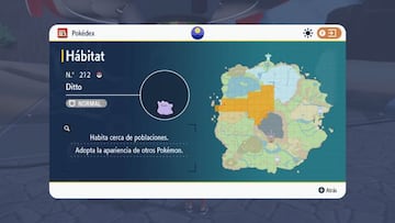 H&aacute;bitat de Ditto en Pok&eacute;mon Escarlata y Pok&eacute;mon P&uacute;rpura