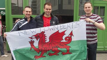 Aficionados galeses en Burdeos.