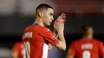 Soccer Football - World Cup - South American Qualifiers - Paraguay v Ecuador - Estadio Antonio Aranda, Ciudad del Este, Paraguay - March 24, 2022 Paraguay's Miguel Almiron celebrates scoring their third goal REUTERS/Cesar Olmedo