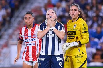 during the 5th round match between Monterrey and Atletico San Luisas part of the Liga BBVA MX Femenil, Torneo Apertura 2024 at BBVA Bancomer Stadium on August 12, 2024 in Monterrey, Nuevo Leon, Mexico.