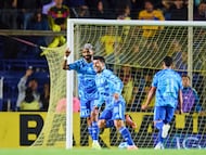 Angel Correa celebrates his goal 1-3 of Tigres during the 8th round match between America and Tigres UANL as part of the Liga BBVA MX Varonil, Torneo Clausura 2026 at Ciudad de los Deportes Stadium, on February 28, 2026 in Mexico City, Mexico.