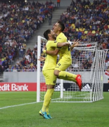 Santos Borré celebra el 0-1.