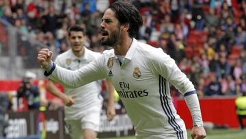 Isco celebra su gol al Sporting.