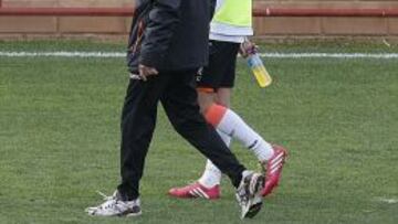 Canales, durante el entrenamiento.