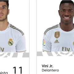 Los dorsales del Real Madrid, en LaLiga: Asensio el 11, Vinicius el 20 y Bale... el 25