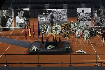 Pista central de la Caja M¨¢gica donde se ha dado el ¨²ltimo adi¨®s a la leyenda del tenis espa?ol.