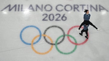 Milano Cortina 2026 Olympics - Figure Skating Training - Milano Ice Skating Arena, Milan, Italy - February 04, 2026.
Camille Kovalev of France and Pavel Kovalev of France during training REUTERS/Fabrizio Bensch