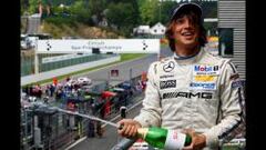 Roberto Merhi celebra sus victorias.