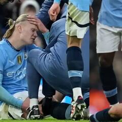 Susto con la rodilla de Haaland