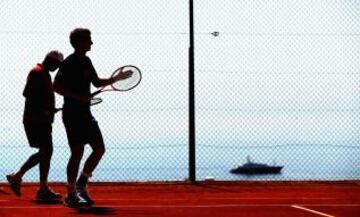 Andy Murray con su entrenador Ivan Lendl durante una sesión de entrenamiento