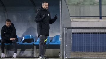 Diego Mart&iacute;nez, durante el partido de Copa ante la AD San Juan.