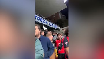 Un ultra polaco lanza un asiento grada abajo y golpea a un rayista en la cabeza