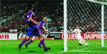 Partido Milan-Barcelona. El club barcelon谷s perdi車 4-0.