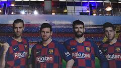 Busquets, Messi, Piqu&eacute; y Sergi Roberto.