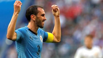 El defensa uruguayo del Atlético de Madrid, Diego Godín, durante el Mundial de Rusia 2018.