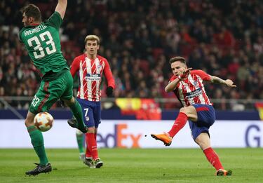 El 8 de marzo de 2018 el Atlético se enfrentó al Lokomotiv de Moscú en la ida de octavos de final de la Europa League (3-0). El olfato goleador de Saúl volvió a salir. Con un golpeo desde más de 30 metros destruyó la portería del equipo ruso abriendo la veda a favor de los rojiblancos.