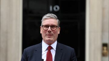 Incoming British Prime Minister Keir Starmer delivers a speech at Number 10 Downing Street, following the results of the election, in London, Britain, July 5, 2024. REUTERS/Phil Noble