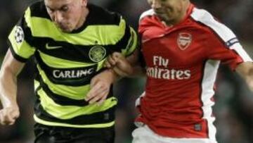 <b>ARSENAL </b>Eduardo Da Silva, durante el partido ante el Celtic de Glasgow.