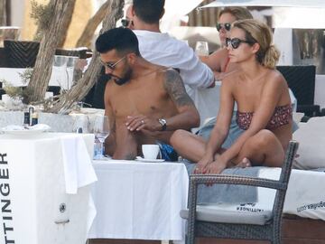 Soccer player Ezequiel Garay and  wife Tamara Gorro on holidays in Ibiza on Monday 5 August 2019
