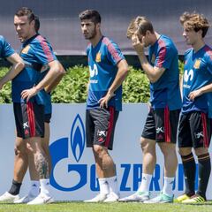 El entrenamiento de España tras la victoria frente a Irán