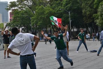 Las imágenes del Ángel de la Independencia en el festejo por el pase a octavos