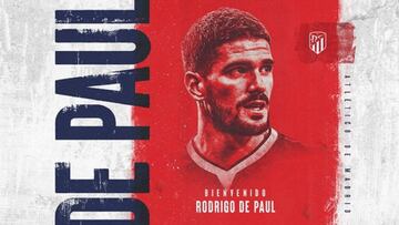 El Atlético anuncia a De Paul