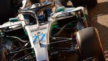 Bottas, con su Mercedes.