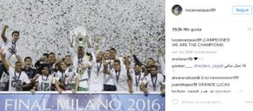 La celebración de los jugadores del Real Madrid en las redes sociales