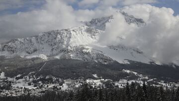 Imagen de las pistas de esquí de Cortina d'Ampezzo, sede de los Mundiales de Esquí Alpino 2021.