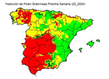 ?Eres al¨¦rgico? Estos son los niveles de gram¨ªneas en Espa?a para la primera semana de junio
