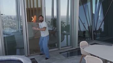 Drake tries to take down drone at Australian penthouse with a slide