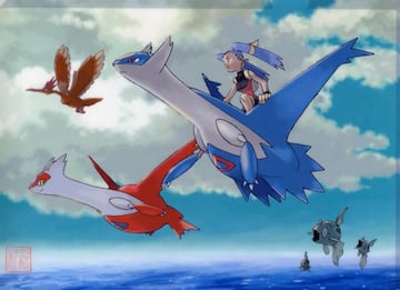 Latios y Latias por Ken Sugimori | Game Freak