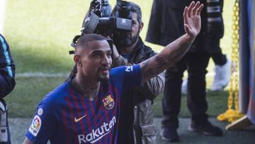 Boateng el día de su presentación con el Barcelona