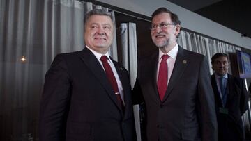 Poroshenko y Rajoy, durante el encuentro que mantuvieron en Malta.