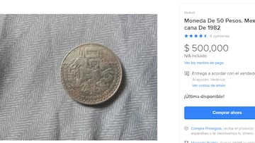 Moneda 50 pesos 500,000 pesos