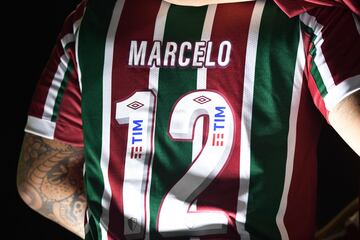 Marcelo con la camiseta del Fluminense.