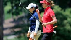 Belen Mozo de Espa&ntilde;a (derecha) y Ariya Jutanugarn, de Tailandia.